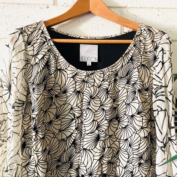 Addison Abstract Print Silk Shift Dress - Picture 2 of 6